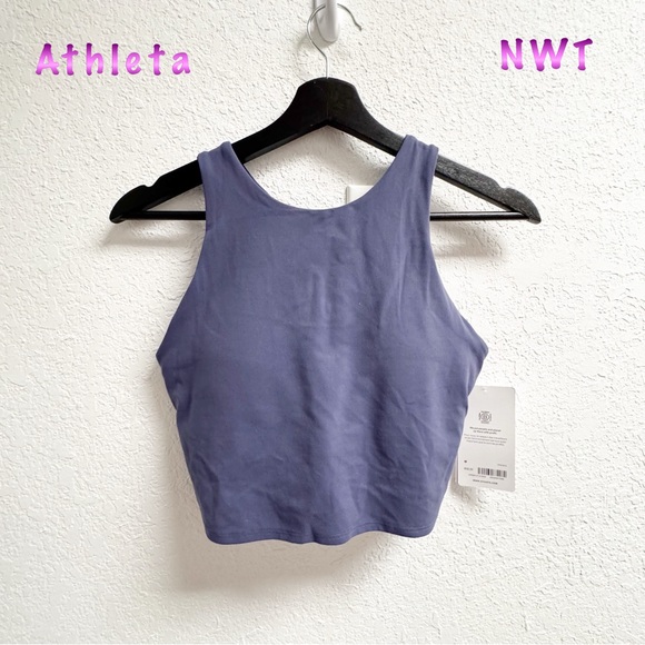 NWT-Conscious Crop Medieval Violet Racer Back A/C Athleta M - Picture 3 of 9